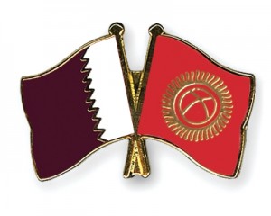 Kyrgyz and qatar flags