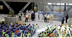  Construction workers taking lessons on Heat Safety Awareness
