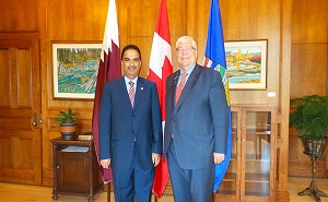  Fahad Mohammed Yusuf Kafoud, Qatar's Ambassador to Canada and Dave Hancock, Prime Minister of the Canadian Province of  Alberta 