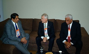  Abdullah bin Hamad Al Attiyah, Chairman of the Administrative Control and Transparency Authority with  President of the World Petroleum Council Renato Bertani