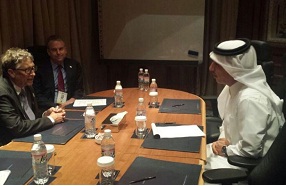 Ali Shareef Al Emadi, Minister of Finance  with Bill Gates