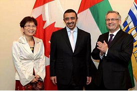 Sultan Ahmed bin Sulayem and Ed Fast, the Canadian Minister of International Trade