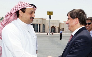 Ahmet Davutoglu, Turkish Foreign Minister  and  Dr. Khalid bin Mohammed Al-Attiyah,   Minister of Foreign Affairs 