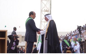 HE Mr. Jassim Saif Ahmed Al Sulaiti , Minister of Transport and Mohamed Ould Abdel Aziz, president of mauritania