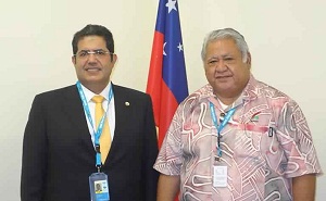   Ahmed Amer Mohammed Al Hamidi, Minister of Environment and Tuilaepa Aiono, Prime Minister of Samoa 