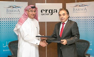 Ahmad Abdulla Al Abdulla, Barwa Real Estate Group acting CEO, and Elie Chebly, Erga Qatar chief international projects officer and partner architect,
