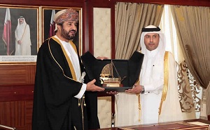 Dr. Issa bin Saad Al Jafali Al Nuaimi, Minister of Administrative Development  and Sheikh Khalid bin Omar bin Said al-Marhoon, Minister of Civil Service 