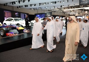 Mohammed bin Rashid while visiting Dubai International Motor Show 2015