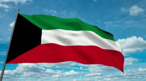 stock-footage-kuwait-flag-waving-against-time-lapse-clouds-background