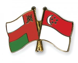 Oman and Singapore flags